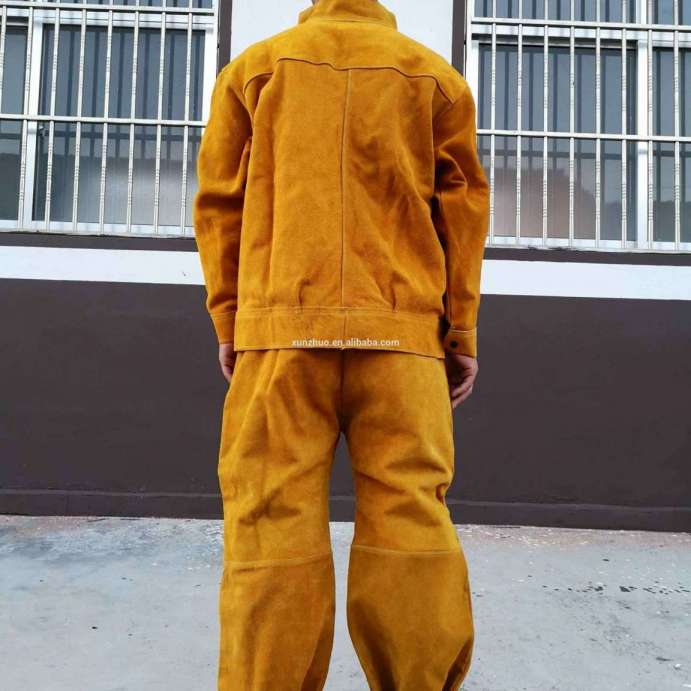 Cow leather welder protective clothing wear resistance and high temperature welding suit